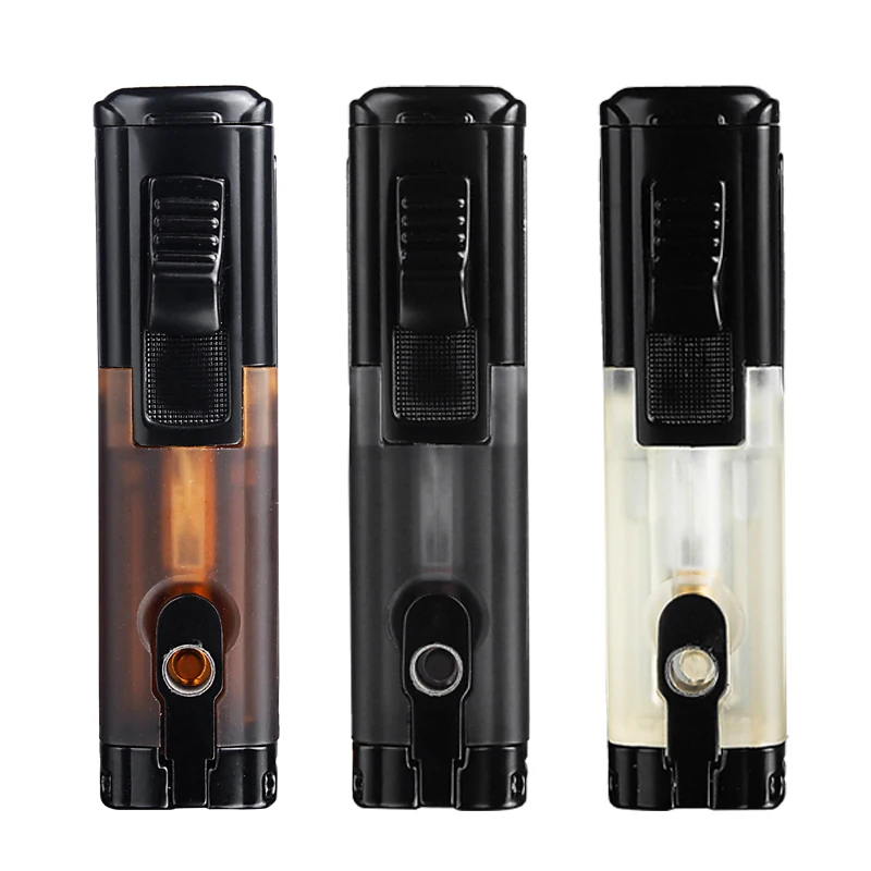 LUBINSKI Fashion Metal 3 Blue Torch Cigar Flame Lighter Windproof Jet Cigarette Lighter With Gas Window Cigar Punch For COHIBA
LUBINSKI Fashion Metal 3 Blue Torch Cigar Flame Lighter Windproof Jet Cigarette Lighter With Gas Window Cigar Punch For COHIBA
