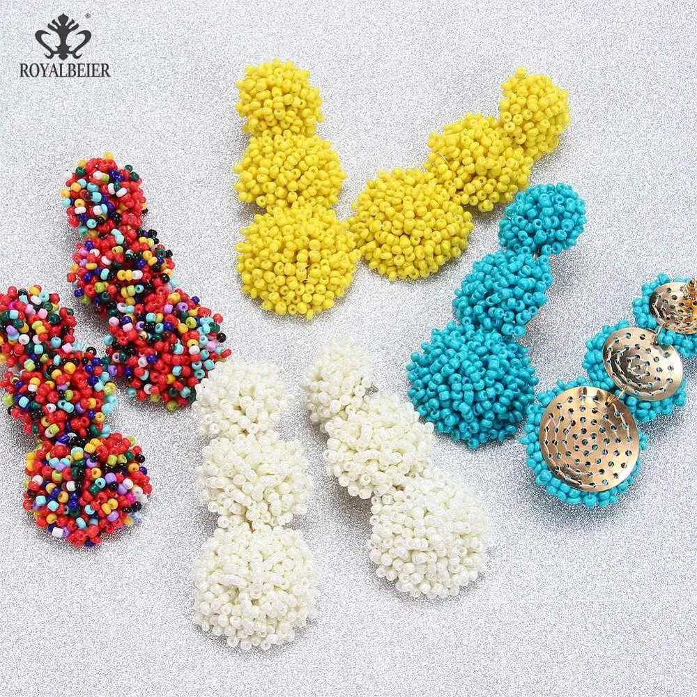 ROYALBEIER New Fashion Bohemian Geometric Earrings Ethnic Style Rice Beads Beading Bijoux Wedding Party Drop Jewelry Wholesale
ROYALBEIER New Fashion Bohemian Geometric Earrings Ethnic Style Rice Beads Beading Bijoux Wedding Party Drop Jewelry Wholesale