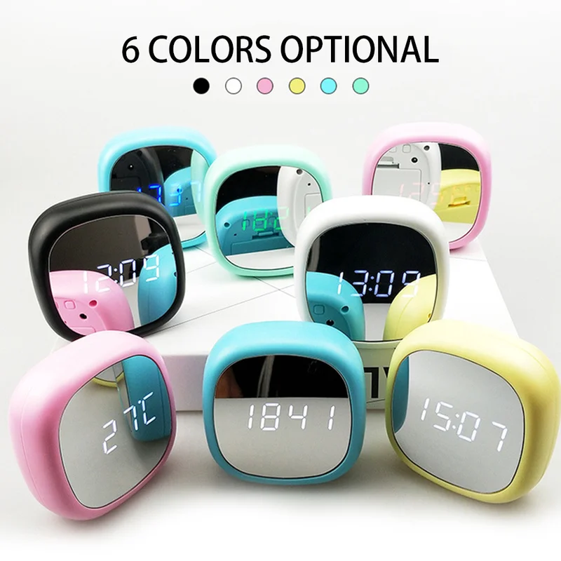 Mirror Alarm Clock Snooze Multi-Function Led Time Mini Clocks Bedside Calendar Electronic Portable luminous Makeup Mirror
Mirror Alarm Clock Snooze Multi-Function Led Time Mini Clocks Bedside Calendar Electronic Portable luminous Makeup Mirror