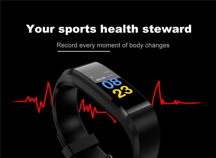SFPW-8 Fitness Smart Pedometer Health Activity Monitor Pulsometer BP Bluetooth Bracelet Watch Sadoun.com