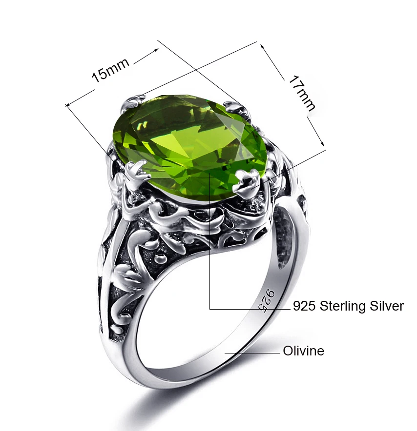 Женское Винтажное кольцо из серебра 925 пробы с изображением оливкового