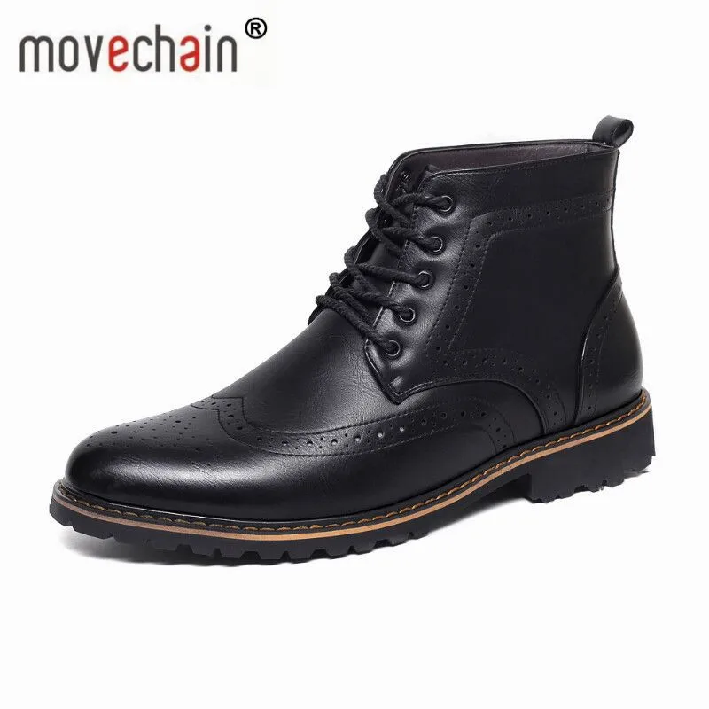 Movechain Mens Leather High-Top Casual Flats Shoes Brand Men's Fashion Ankle Martin Boot Man Lace-Up Vintage Carved Brogue Boots
Movechain Mens Leather High-Top Casual Flats Shoes Brand Men's Fashion Ankle Martin Boot Man Lace-Up Vintage Carved Brogue Boots
