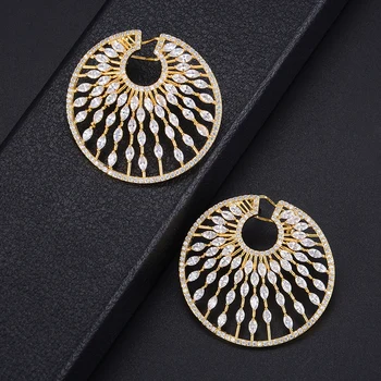 GODKI 39MM Round Fireworks Luxury Sparkly Full Mirco Paved Cubic Zirconia Women Engagenet Wedding Earring Fashion Jewelry
GODKI 39MM Round Fireworks Luxury Sparkly Full Mirco Paved Cubic Zirconia Women Engagenet Wedding Earring Fashion Jewelry