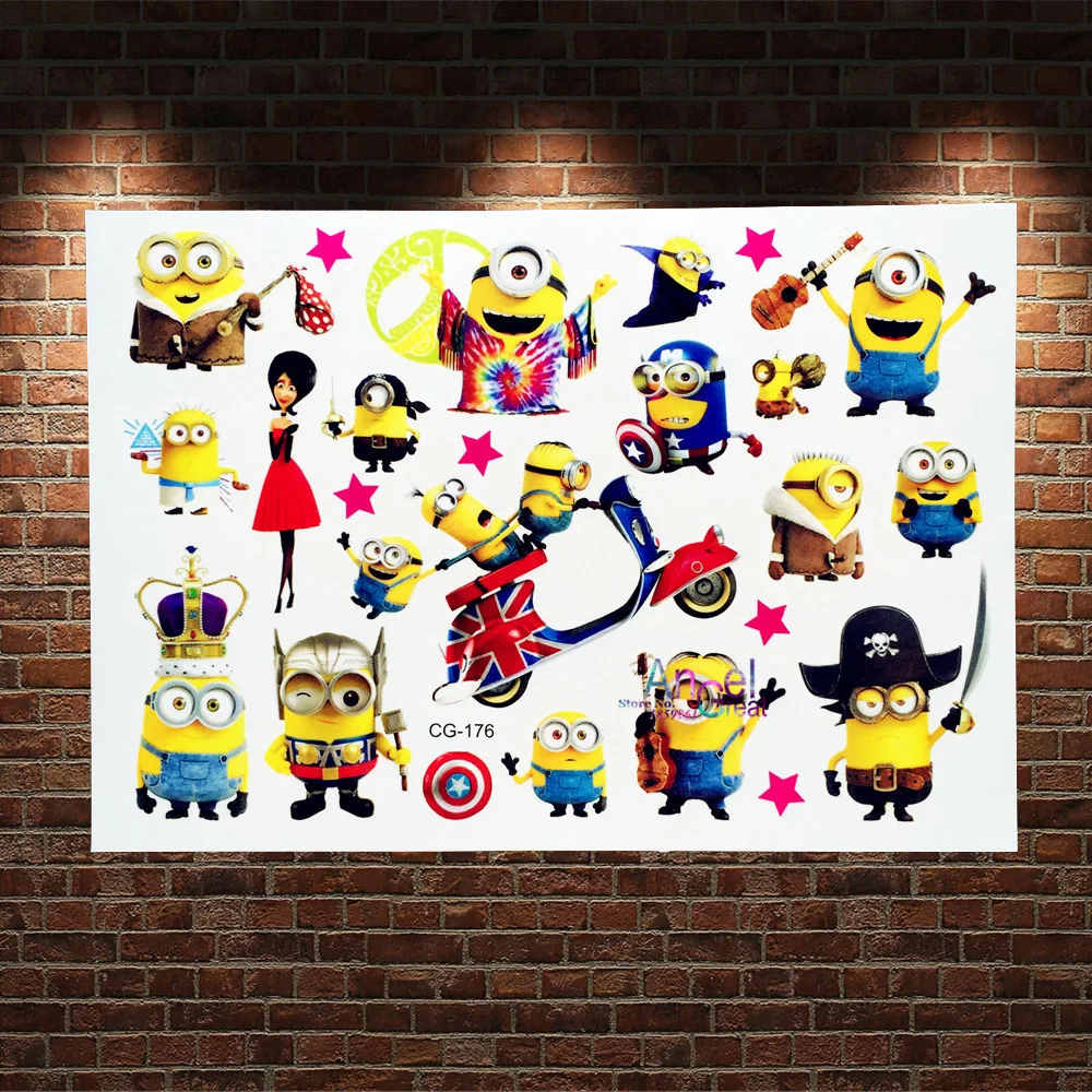 25 Style Cartoon Movie Minions Temporary Tattoo Sticker Children Boy Fake Tattoo Decals Body Art Arm Waterproof Flash Tatoo Kids
25 Style Cartoon Movie Minions Temporary Tattoo Sticker Children Boy Fake Tattoo Decals Body Art Arm Waterproof Flash Tatoo Kids