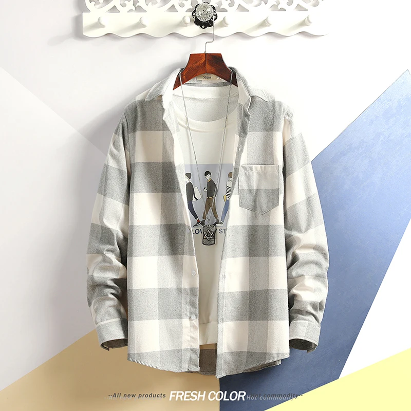 2019 tide men's plaid Korean version of the loose youth shirt male students cotton Long thin section Smart Casual
2019 tide men's plaid Korean version of the loose youth shirt male students cotton Long thin section Smart Casual