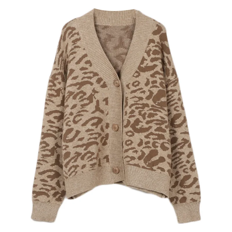 GRUIICEEN fahsion V-neck leopard pattern knit cardigan women streetwear long sleeve thick warm sweater coat GY2018332
GRUIICEEN fahsion V-neck leopard pattern knit cardigan women streetwear long sleeve thick warm sweater coat GY2018332