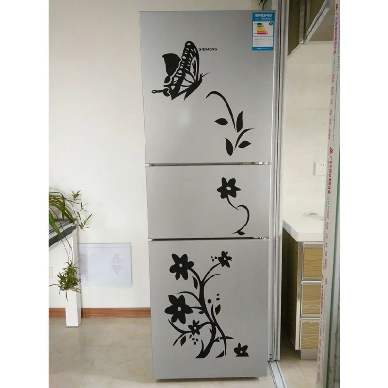 Высококачественный креативный холодильник черная наклейка бабочка наклейки на