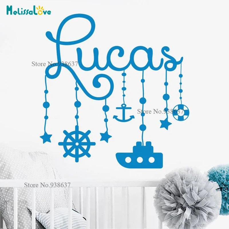 Boy Room Custom Name Decal Ancher Star Boat Rudder Sea Theme Sticker Baby Room Decor Removable Vinyl Wallpaper BA066
Boy Room Custom Name Decal Ancher Star Boat Rudder Sea Theme Sticker Baby Room Decor Removable Vinyl Wallpaper BA066