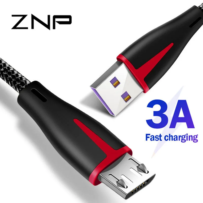 ZNP Micro USB Cable 3A 3.0 Fast Data Sync Charging Cable For Samsung s7 Huawei Xiaomi LG Andriod Micro usb Mobile Phone Cables
ZNP Micro USB Cable 3A 3.0 Fast Data Sync Charging Cable For Samsung s7 Huawei Xiaomi LG Andriod Micro usb Mobile Phone Cables
