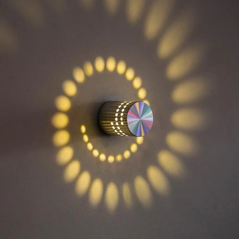 

New Design Light Wall Sticker Spiral Hole Wall Lamp Surface Install LED Light Luminaire Light Home Decoration