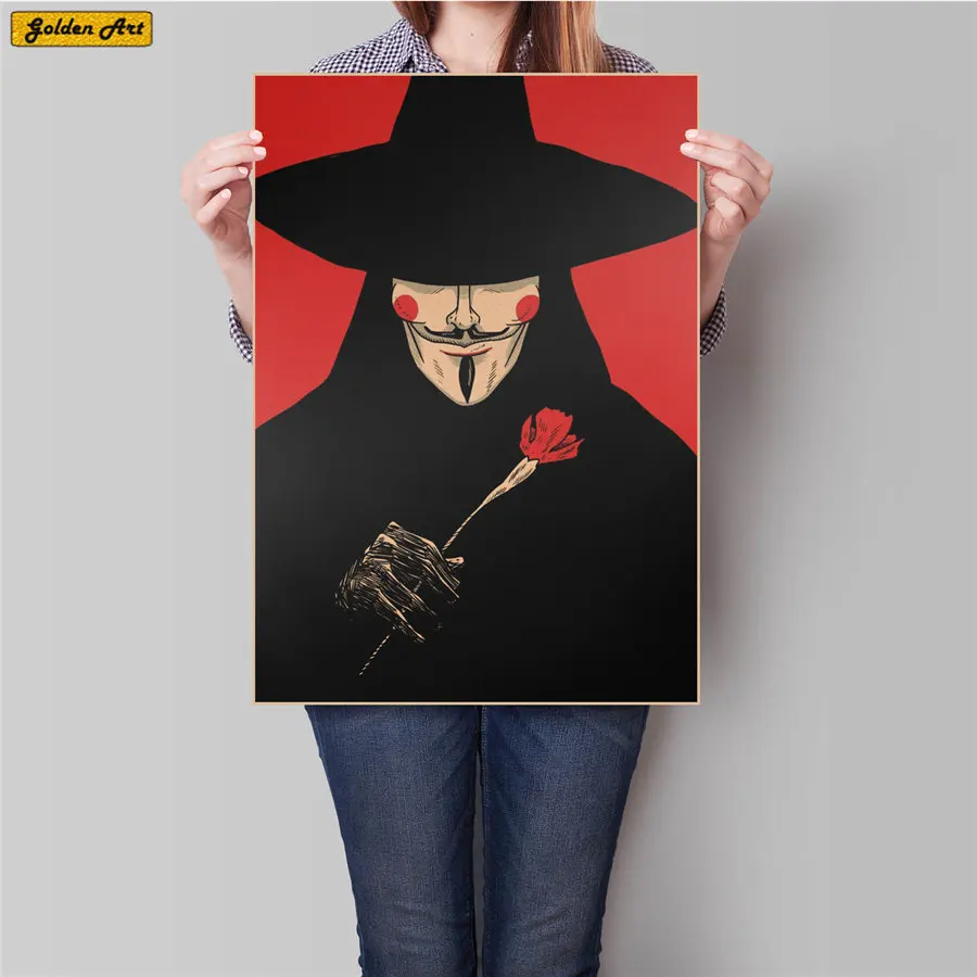 V for Vendetta movie poster Retro kraft paper print painting retro bar cafe home classic wall sticker decoration 45.5x31.5cm
V for Vendetta movie poster Retro kraft paper print painting retro bar cafe home classic wall sticker decoration 45.5x31.5cm
