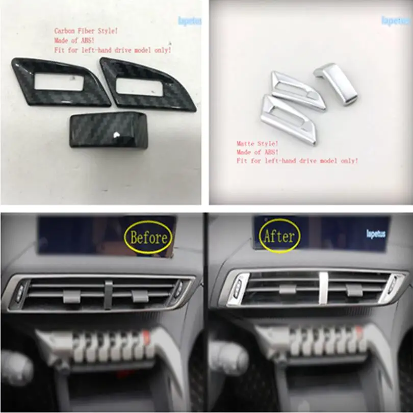 Lapetus Front Middle Air Conditioning AC Outlet Vent Decoration Frame Cover Trim 3 Pcs ABS Fit For Peugeot 3008 3008GT 2017 2018
Lapetus Front Middle Air Conditioning AC Outlet Vent Decoration Frame Cover Trim 3 Pcs ABS Fit For Peugeot 3008 3008GT 2017 2018
