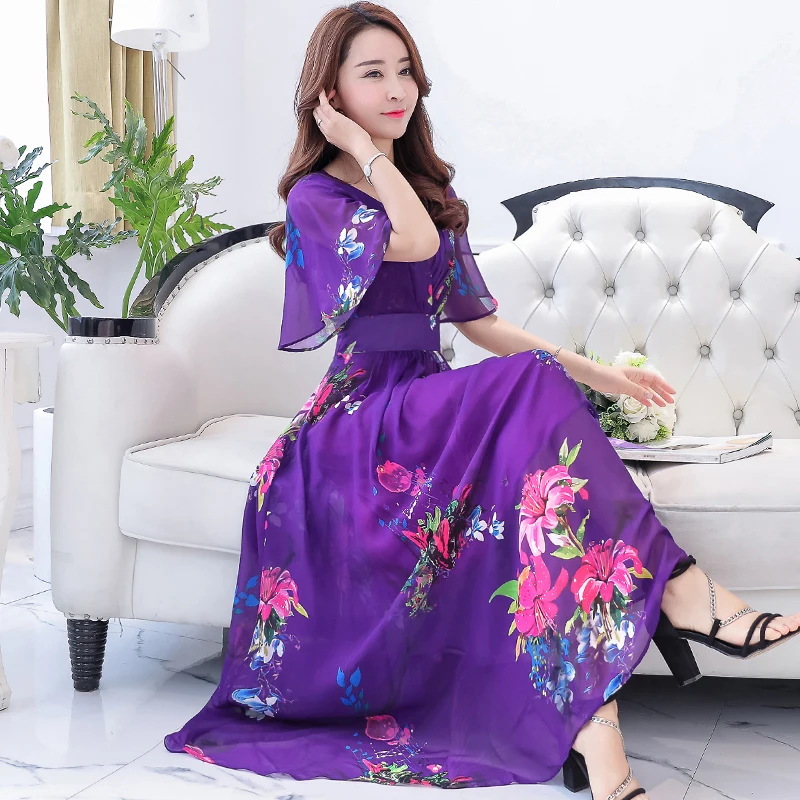summer new silk dress posed a shawl sleeves v-neck cultivate one's morality dress
summer new silk dress posed a shawl sleeves v-neck cultivate one's morality dress