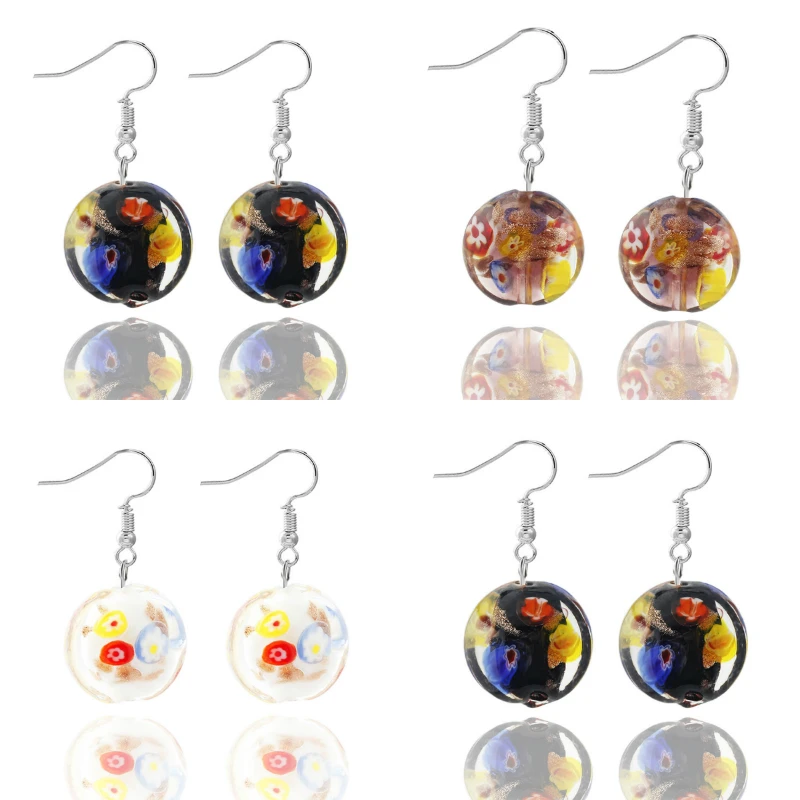 Qianbei promot Handmade Women's Romantic Elegant Classic Dangle Round Flower Murano Glass Earrings HOT Wholesale
Qianbei promot Handmade Women's Romantic Elegant Classic Dangle Round Flower Murano Glass Earrings HOT Wholesale