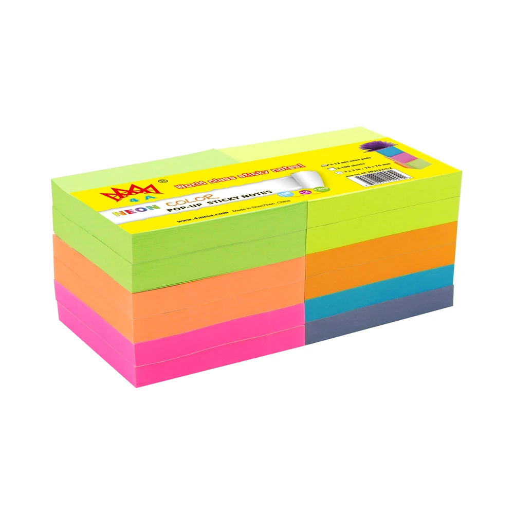 12 Pads 4A Sticky Pop-up Notes 3 x 3 Inches Neon Assorted Stationery Planner Stickers Memo Pad Notepad Notes 4A 303x12-N-Z
12 Pads 4A Sticky Pop-up Notes 3 x 3 Inches Neon Assorted Stationery Planner Stickers Memo Pad Notepad Notes 4A 303x12-N-Z