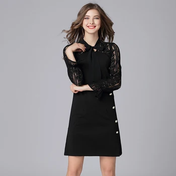 2019 Hollow Out Button Bow Full Lace Dresses Women Temperament Large size O Neck Night Club Bod con Party Dresses Wholesale
2019 Hollow Out Button Bow Full Lace Dresses Women Temperament Large size O Neck Night Club Bod con Party Dresses Wholesale
