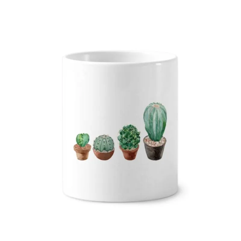 

Succulents Cactus Potted Plant Illustration Green Plant Flower Ceramic Toothbrush Pen Holder Mug Tumbler White Cup 350ml Gift