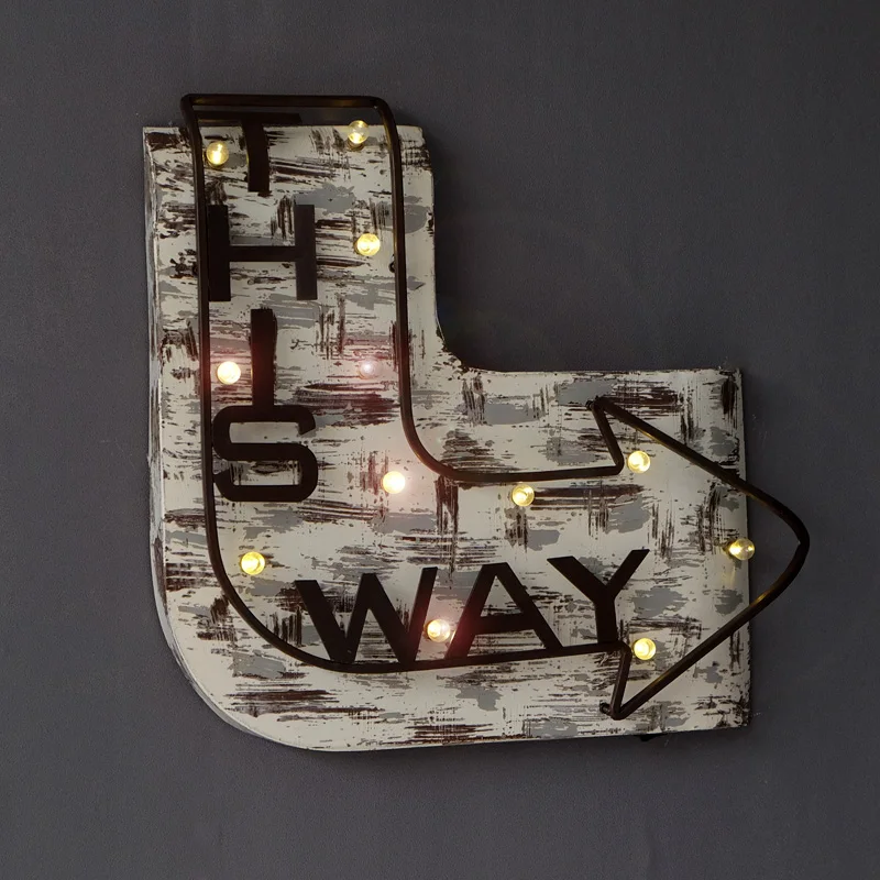 LOFT Industrial American Retro Country Arrow Signs Coffee Shop Bars Shop LED Lights Wall Decoration Signs Night Light Wall Lamps
LOFT Industrial American Retro Country Arrow Signs Coffee Shop Bars Shop LED Lights Wall Decoration Signs Night Light Wall Lamps