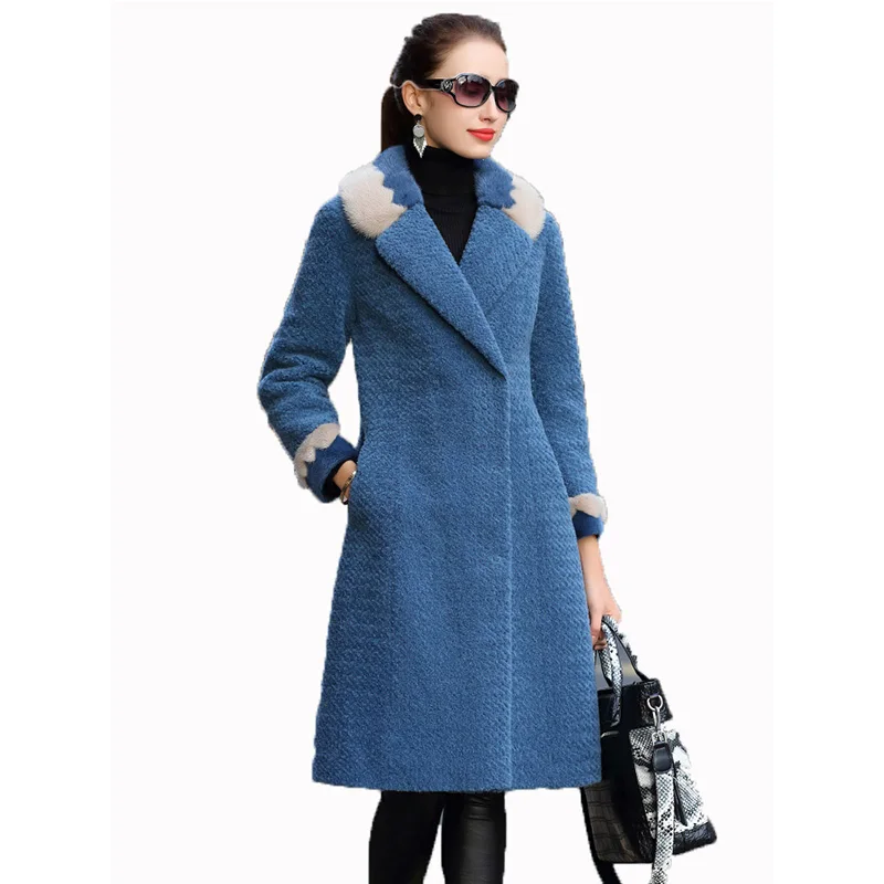 New100%wool Coat Autumn Winter Jacket Women Clothes European Mink Fur Collar Real Fur Coat Manteau Femme Hiver Long Coats Z1037
New100%wool Coat Autumn Winter Jacket Women Clothes European Mink Fur Collar Real Fur Coat Manteau Femme Hiver Long Coats Z1037