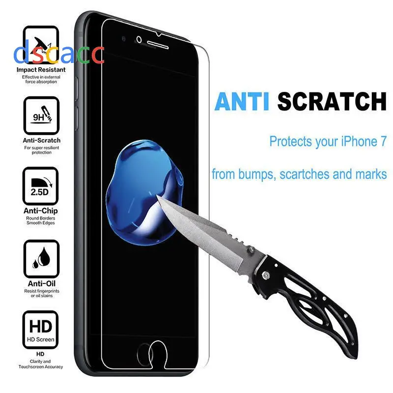 Фото dscacc Tempered Glass 0.3mm 2.5D Screen Protector for iPhone 6/6S/7/8 100PCS | Мобильные телефоны и аксессуары