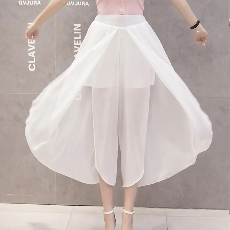 New chic spring summer chiffon ankle-length wide leg pants fashion women OL casual loose transparent trousers
New chic spring summer chiffon ankle-length wide leg pants fashion women OL casual loose transparent trousers