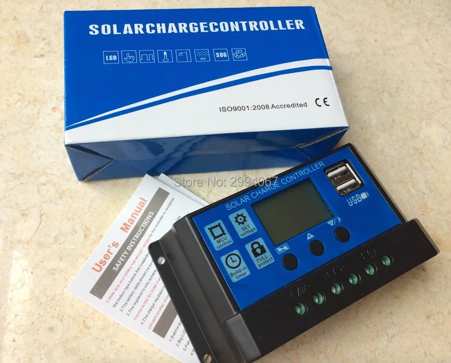 60A 50A 40A 30A 20A 10A Solar PV Charge Controller 12V/24V with LCD display double USB PWM Solar PV Regulators Battery Chargers
60A 50A 40A 30A 20A 10A Solar PV Charge Controller 12V/24V with LCD display double USB PWM Solar PV Regulators Battery Chargers