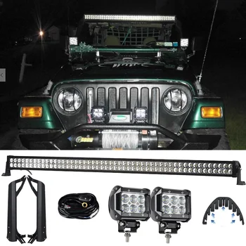 RACBOX 50INCH 288W LED Light Lamp Bar 2 x 18W Flood Work 1 x Windshield Mounting Brackets Rubber Isolator For Jeep TJ 1999-2006
RACBOX 50INCH 288W LED Light Lamp Bar 2 x 18W Flood Work 1 x Windshield Mounting Brackets Rubber Isolator For Jeep TJ 1999-2006