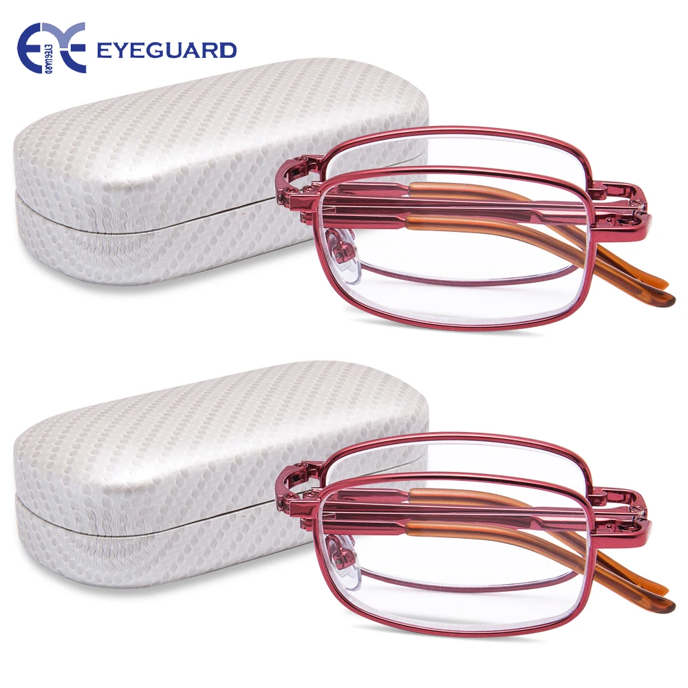 EYEGUARD Metal Foldable Reading Glasses Folding Readers Fold Magnify full Frame with Hard Case Red Unisex Women and Men
EYEGUARD Metal Foldable Reading Glasses Folding Readers Fold Magnify full Frame with Hard Case Red Unisex Women and Men