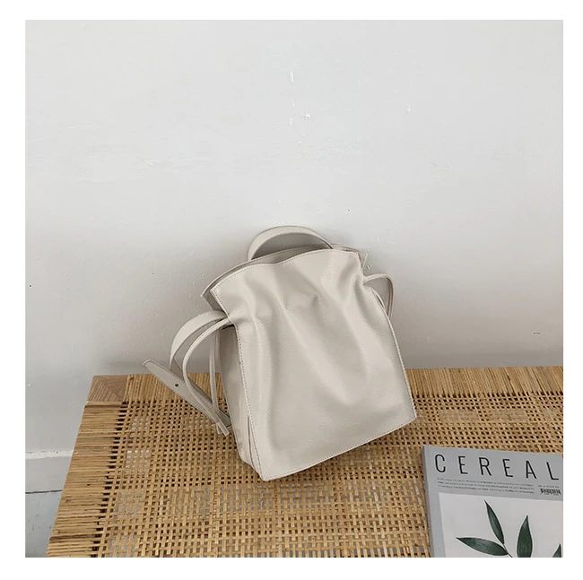 MJ Soft Leather Bucket Bag Female Casual PU Leather Shoulder Bag Large Capacity Crossbody Handbag Shopping Tote Bags for Women (10)