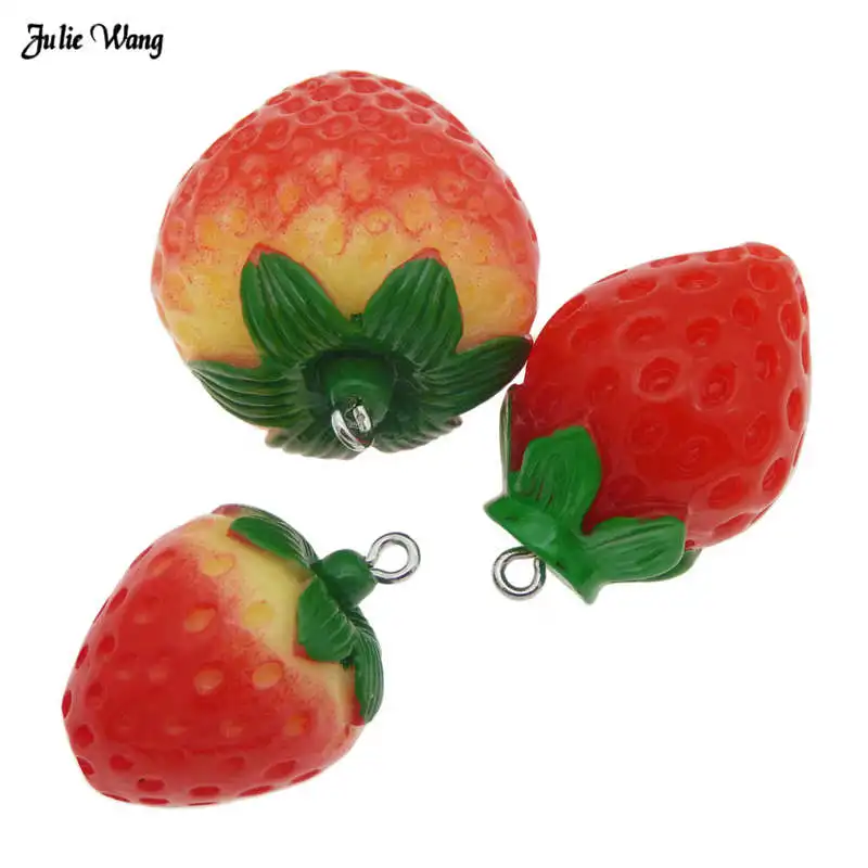 Julie Wang 3pcs Resin Simulation Strawberry Pendant Cabochon Earrings Keychain Hanging Charms DIY Slime Jewelry Accessory
Julie Wang 3pcs Resin Simulation Strawberry Pendant Cabochon Earrings Keychain Hanging Charms DIY Slime Jewelry Accessory