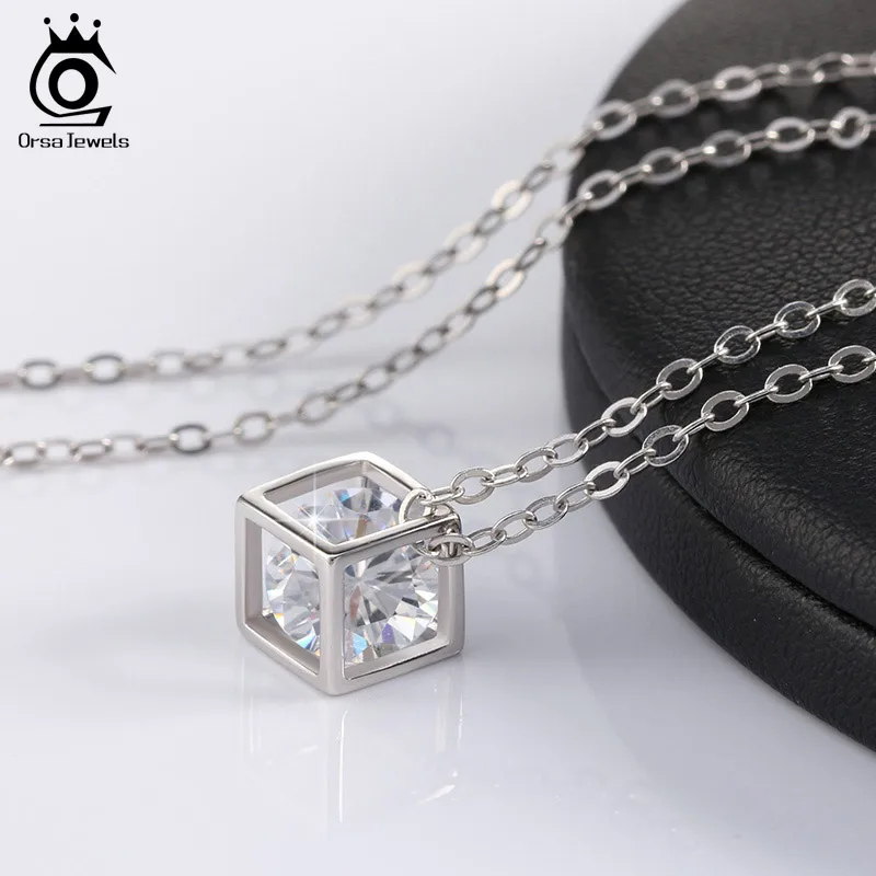 ORSA JEWELS 100% Allergy Free Silver Color Necklace Square Box with AAA Cubic Zirconia Elegant Pendant Necklace for Women ON49
ORSA JEWELS 100% Allergy Free Silver Color Necklace Square Box with AAA Cubic Zirconia Elegant Pendant Necklace for Women ON49