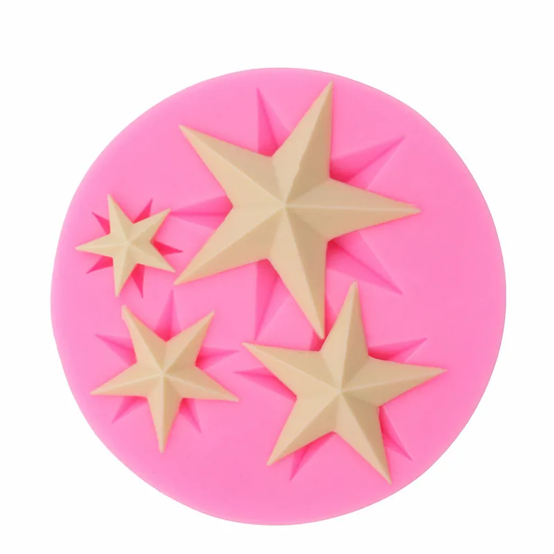 Image Five pointed Star Sugar Cake Soft Silicone Mold Chocolate Craft Die Cake Dessert Decorative Mold DIY Cake Cookies Baking Gadgets