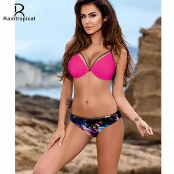 Raintropical 2019 Push Up Swimwear Sexy Women Bikini Swimsuit Solid Print Bandage Halter Bikini Set Beach Bathing Suit Swim Wear
Raintropical 2019 Push Up Swimwear Sexy Women Bikini Swimsuit Solid Print Bandage Halter Bikini Set Beach Bathing Suit Swim Wear