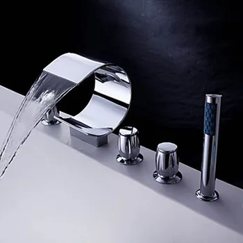 Bathtub Shower Faucets Chrome Polish Bathroom Suana 5pc Sets Showerhead,Diverter,Two Handles,Shower Hose,Waterfall Spout YGWJ011
Bathtub Shower Faucets Chrome Polish Bathroom Suana 5pc Sets Showerhead,Diverter,Two Handles,Shower Hose,Waterfall Spout YGWJ011