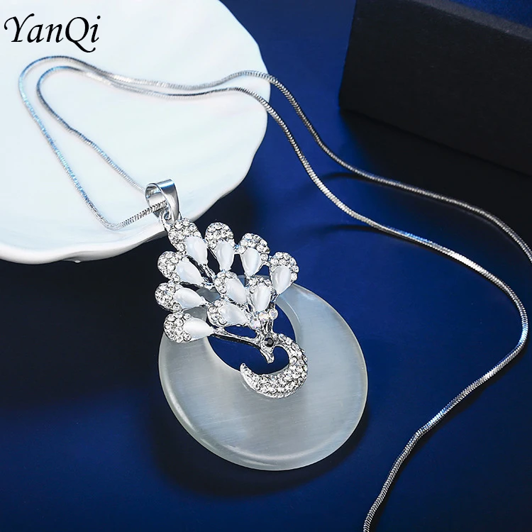 Women Peacock Sweater Long Necklaces & Pendants Peacock Necklace For Women Jewelry Cat Eye Full Chain
Women Peacock Sweater Long Necklaces & Pendants Peacock Necklace For Women Jewelry Cat Eye Full Chain