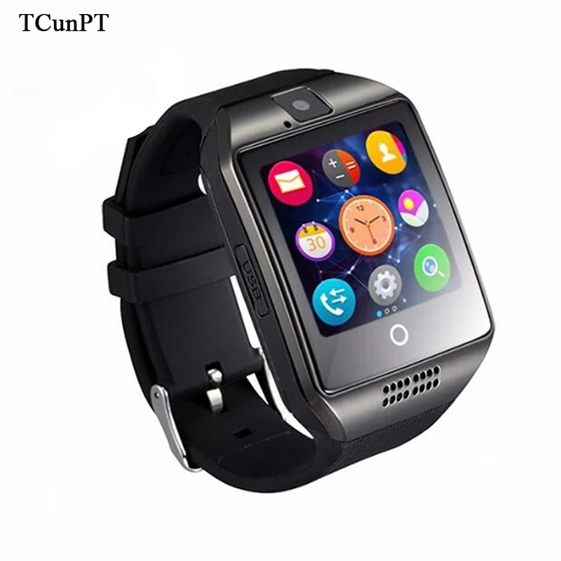 

TCunPT New Q18 Passo Meter with Touch Screen Camera TF Card Bluetooth Smart Watch for Android IOS Phone PK DZ09 U8 GT08 A1 Y1 X3