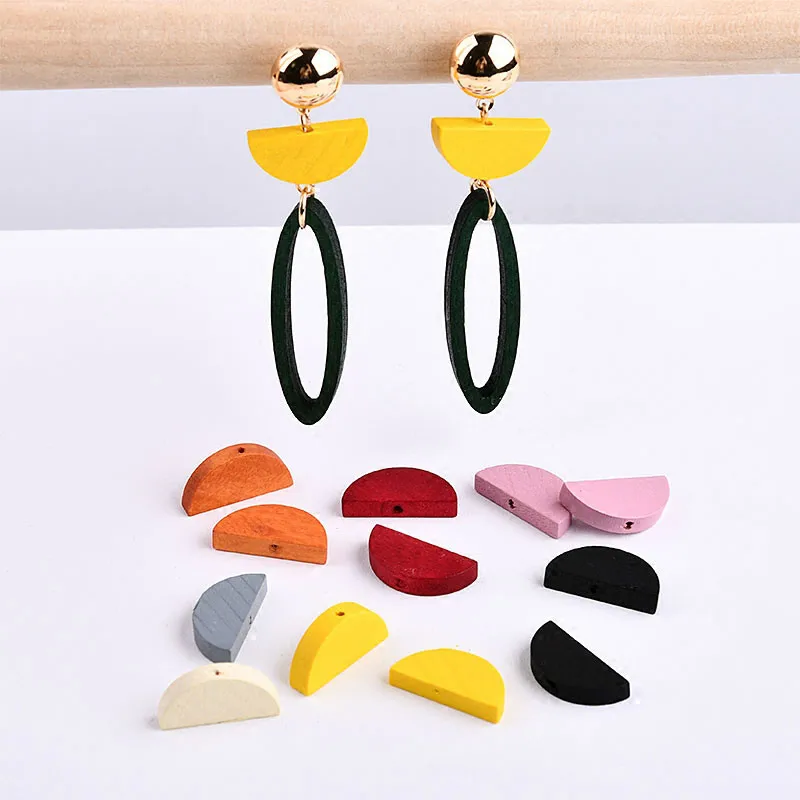 Simplified and exaggerated geometric wood circle semi-circular hole, hole, ear and ear accessories DIY handmade material package
Simplified and exaggerated geometric wood circle semi-circular hole, hole, ear and ear accessories DIY handmade material package