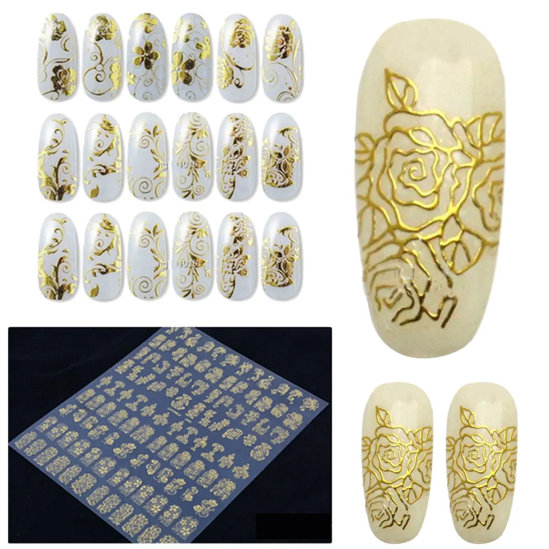 Flower Gel Polish Decorations Nail Art Manicure Gold Silver Sticker 1 pcs 3D Gold Bronzing Decals Nail Sticker DIY Full Sticker
Flower Gel Polish Decorations Nail Art Manicure Gold Silver Sticker 1 pcs 3D Gold Bronzing Decals Nail Sticker DIY Full Sticker