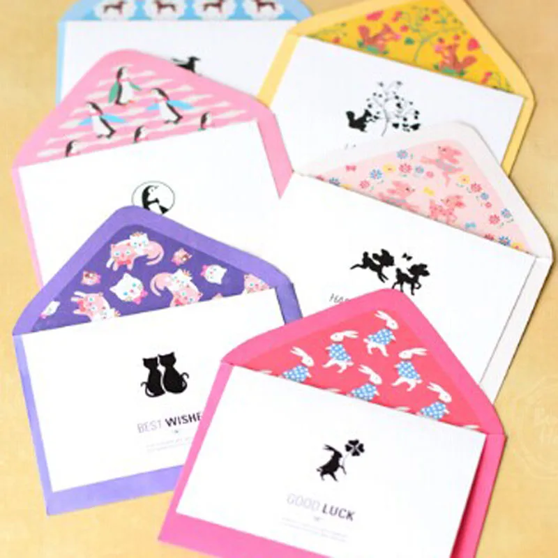 6sets 13x9cm Lovely Animal Silhouettes Patterns LOMO Style Greeting Cards Blessing Cards with Envelopes Paper Cards Invitations
6sets 13x9cm Lovely Animal Silhouettes Patterns LOMO Style Greeting Cards Blessing Cards with Envelopes Paper Cards Invitations