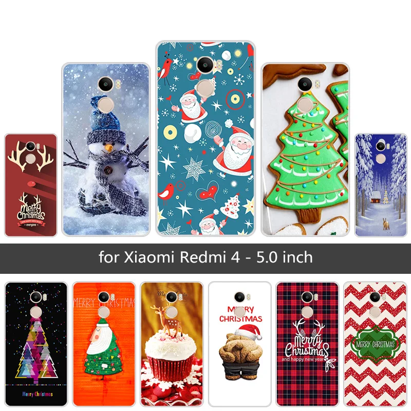 5 0 ''для Xiaomi Redmi 4 Веселый Чехол для телефона с рождественским рисунком