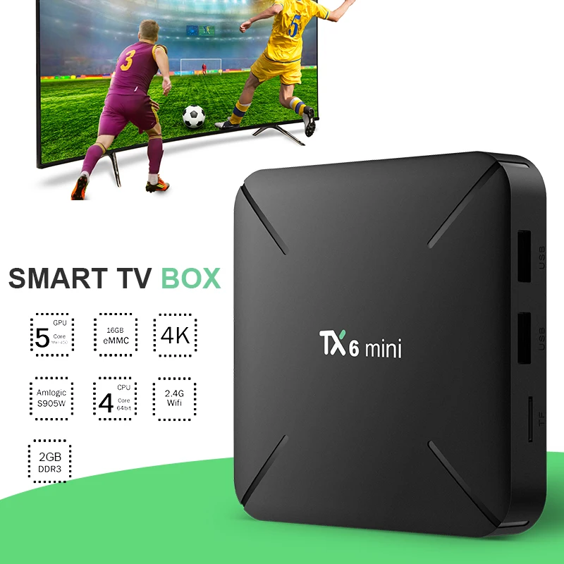 ТВ-приставка TX6 на Android 9 0 2 + 16 ГБ 4K 4 ядра Wi-Fi | Электроника