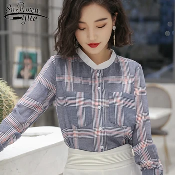 2018 autumn fashion women blouse chiffon long sleeves women tops and blouse plaid women's shirts pockets female blusas 0868 40
2018 autumn fashion women blouse chiffon long sleeves women tops and blouse plaid women's shirts pockets female blusas 0868 40