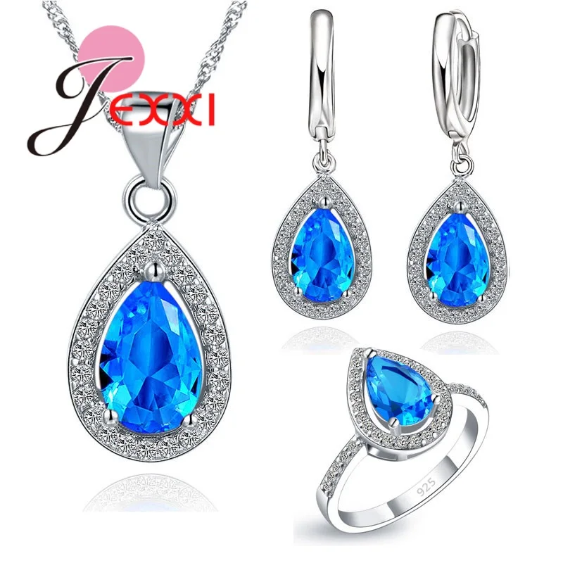 Dropshipping Purple Jewelry Sets Water Drop Cubic Zirconia CZ Stone 925 Sterling Silver Earrings Necklaces Finger Rings
Dropshipping Purple Jewelry Sets Water Drop Cubic Zirconia CZ Stone 925 Sterling Silver Earrings Necklaces Finger Rings