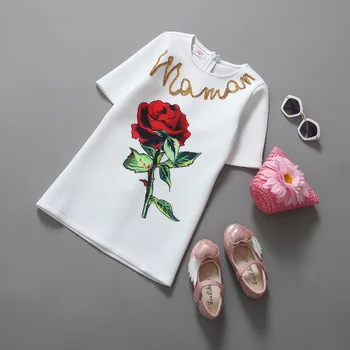 Roimyal Wholesale free shipping Euro-American style Girl's Mid-sleeve Air Layer Rose Sequined Princess dress kids bramd dresses
Roimyal Wholesale free shipping Euro-American style Girl's Mid-sleeve Air Layer Rose Sequined Princess dress kids bramd dresses