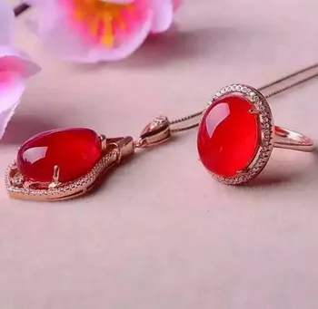 Fidelity Natural red Chalcedony s925 sterling silver ring Pendant jewelry sets natural gemstone Brilliant fine jewelry for women
Fidelity Natural red Chalcedony s925 sterling silver ring Pendant jewelry sets natural gemstone Brilliant fine jewelry for women
