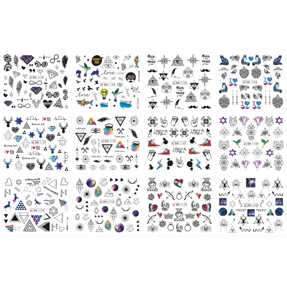 UPRETTEGO 12 PACK/ LOT WATER DECAL NAIL ART NAIL STICKER FULL COVER GEOMETRY TRIANGLE EYE DEER TRIBAL SIGN BOW ARROW BN1129-1140
UPRETTEGO 12 PACK/ LOT WATER DECAL NAIL ART NAIL STICKER FULL COVER GEOMETRY TRIANGLE EYE DEER TRIBAL SIGN BOW ARROW BN1129-1140