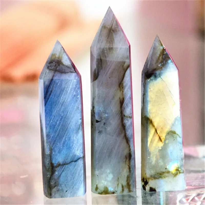1 PCS of natural quartz crystal labradorite healing magic wand point Free shipping
1 PCS of natural quartz crystal labradorite healing magic wand point Free shipping