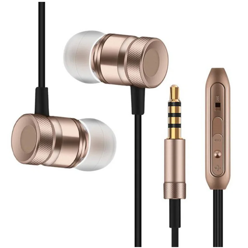 Super Bass Stereo Music Earpiece Metal Heavy Earphone for Sharp Aquos sense lite SH-M05 Earbuds 3.5mm Headset Mic Volume Control |