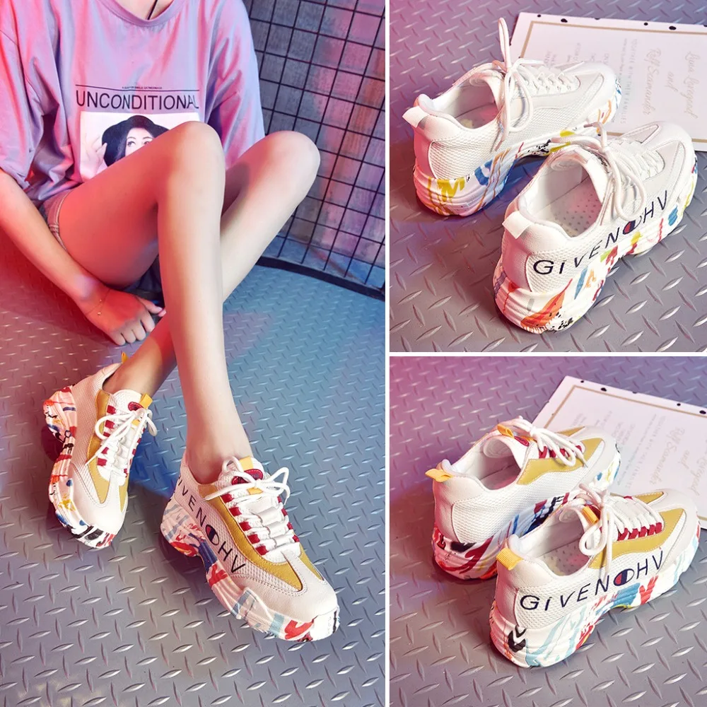 2019 Mesh Girl Outdoor Sports Shoes Women Sneakers Graffiti Lace up Breathable Platform Comfortable Casual Shoes
2019 Mesh Girl Outdoor Sports Shoes Women Sneakers Graffiti Lace up Breathable Platform Comfortable Casual Shoes