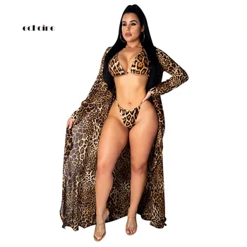 Echoine Women 3 Pieces Set Leopard Print Cloak Bandage Sexy Bra Cover Up Coat Bikini Suits Vacation Beach Style Swimming Outfits
Echoine Women 3 Pieces Set Leopard Print Cloak Bandage Sexy Bra Cover Up Coat Bikini Suits Vacation Beach Style Swimming Outfits